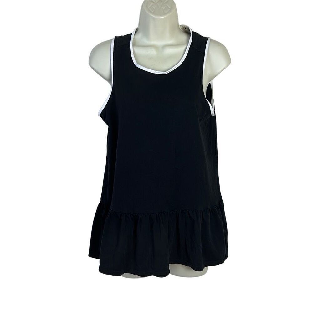 Kate Spade New York Black and White Bow Peplum Swing Top Tank Size  M